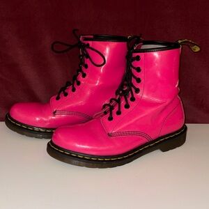 Pink Lace-Up Women's Doc Marten Boots